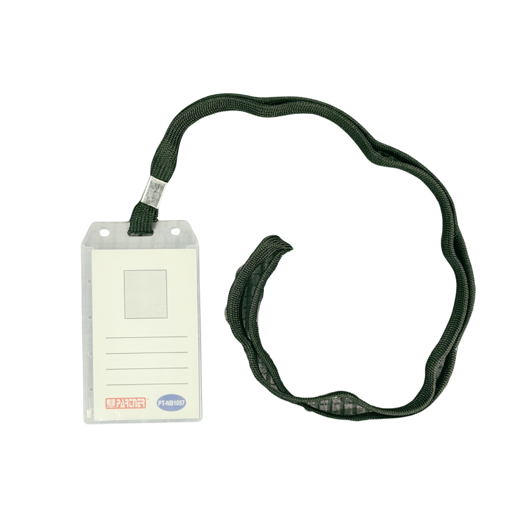 Partner Name Badge, PVC, Clear, Portrait Layout, Assorted Colored Lanyards