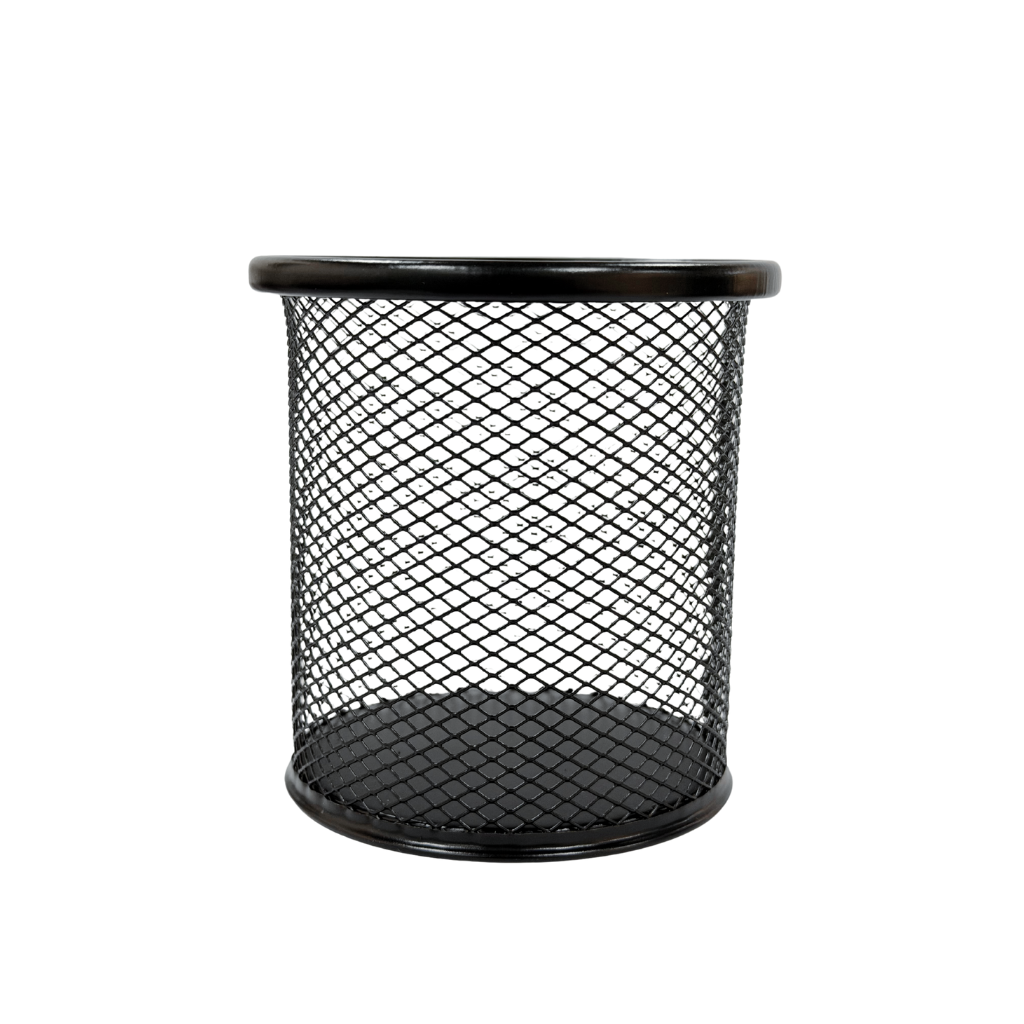 Maxi Pencil and Pen Holder, Metal Mesh, 9 cm, Black