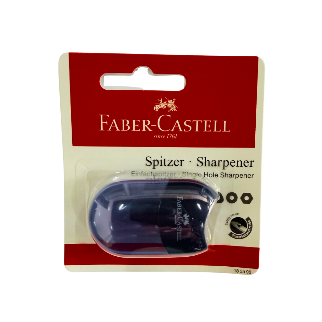Faber Castell Mini Apple Sharpener, Single Hole, Red, Blue, and Black
