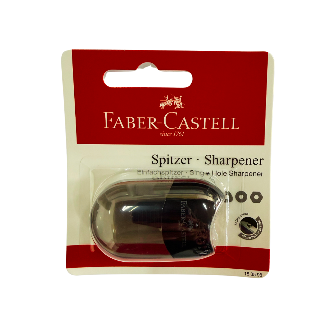 Faber Castell Mini Apple Sharpener, Single Hole, Red, Blue, and Black