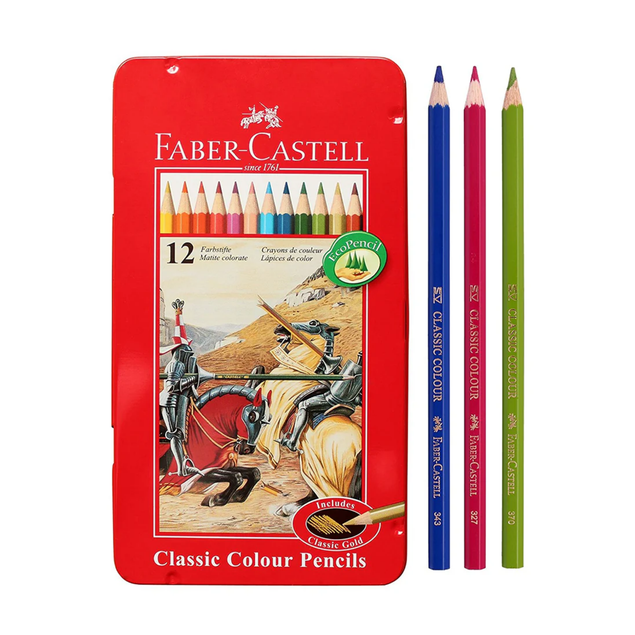 Faber-Castell Classic Colour Pencils, Box of 12 Colours
