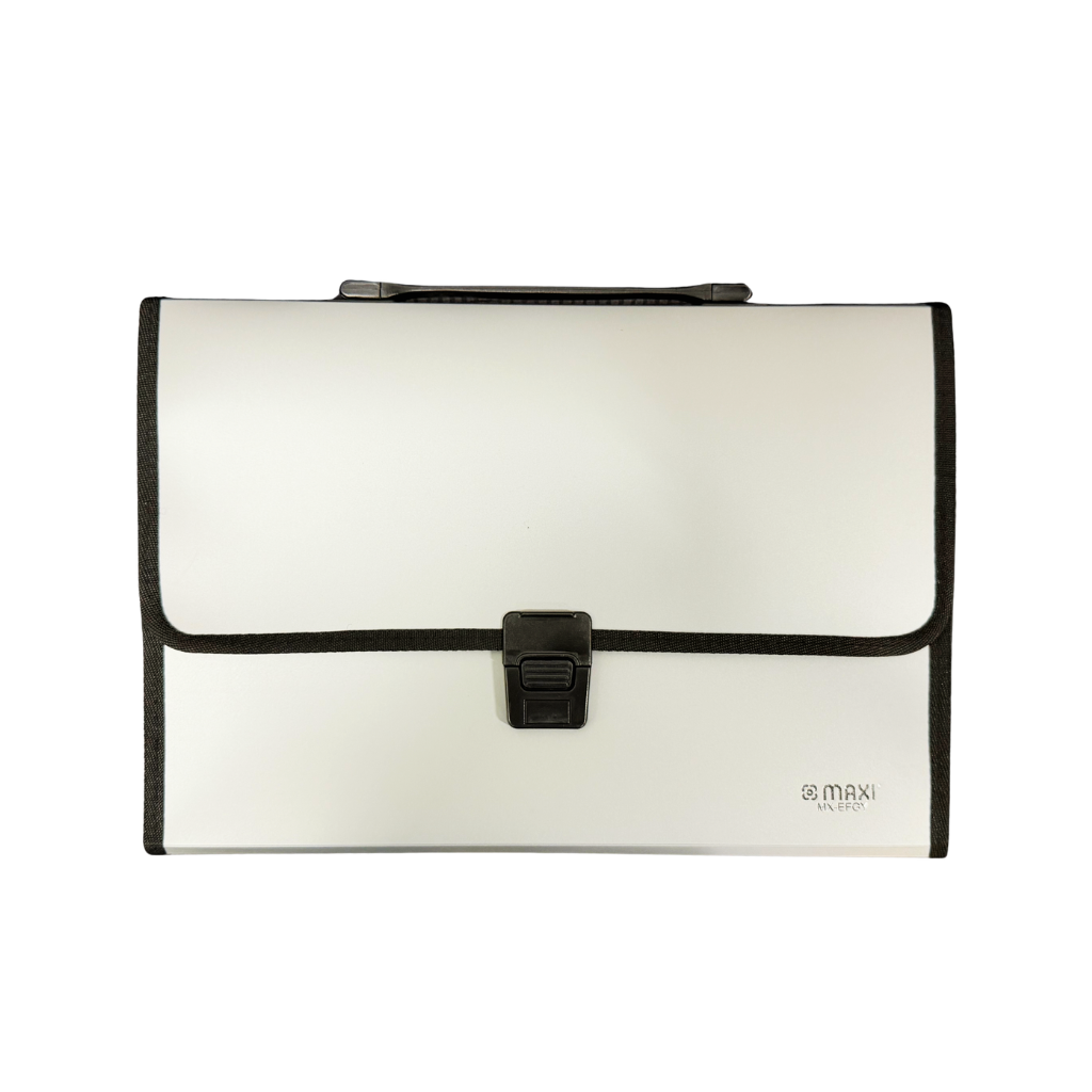 Maxi Office Document Bag With Handle, F/S, 13 Grids, White