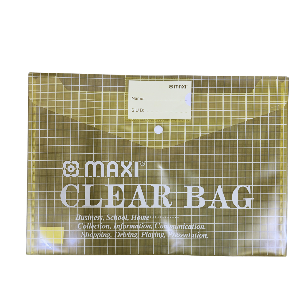 Maxi Clear File with Name Card, F/S, Assorted Colours