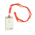 Partner Name Badge, PVC, Clear, Portrait Layout, Assorted Colored Lanyards