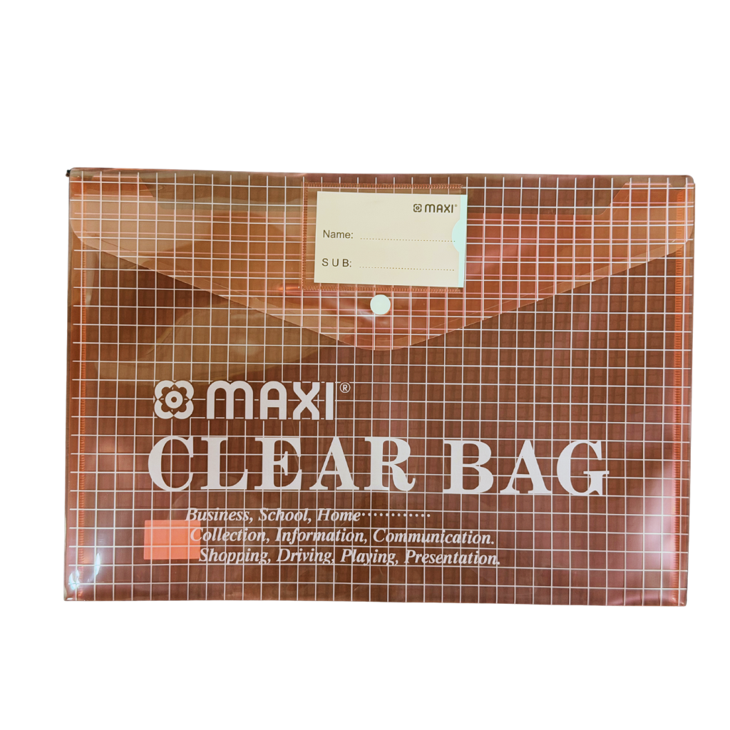 Maxi Clear File with Name Card, F/S, Assorted Colours