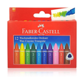 Faber-Castell Triangular Wax Crayons, Individual Crayons of 90 mm in Length, Pack of 12 Colours