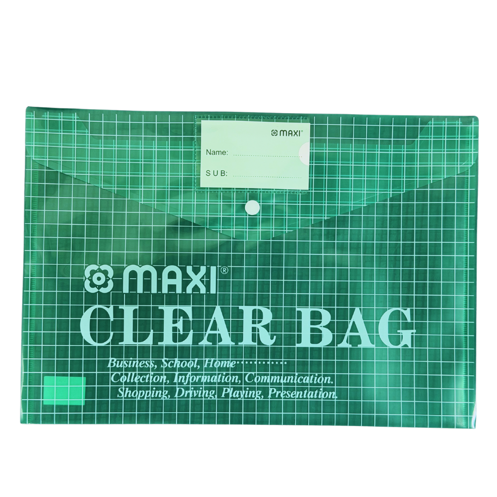 Maxi Clear File with Name Card, F/S, Assorted Colours