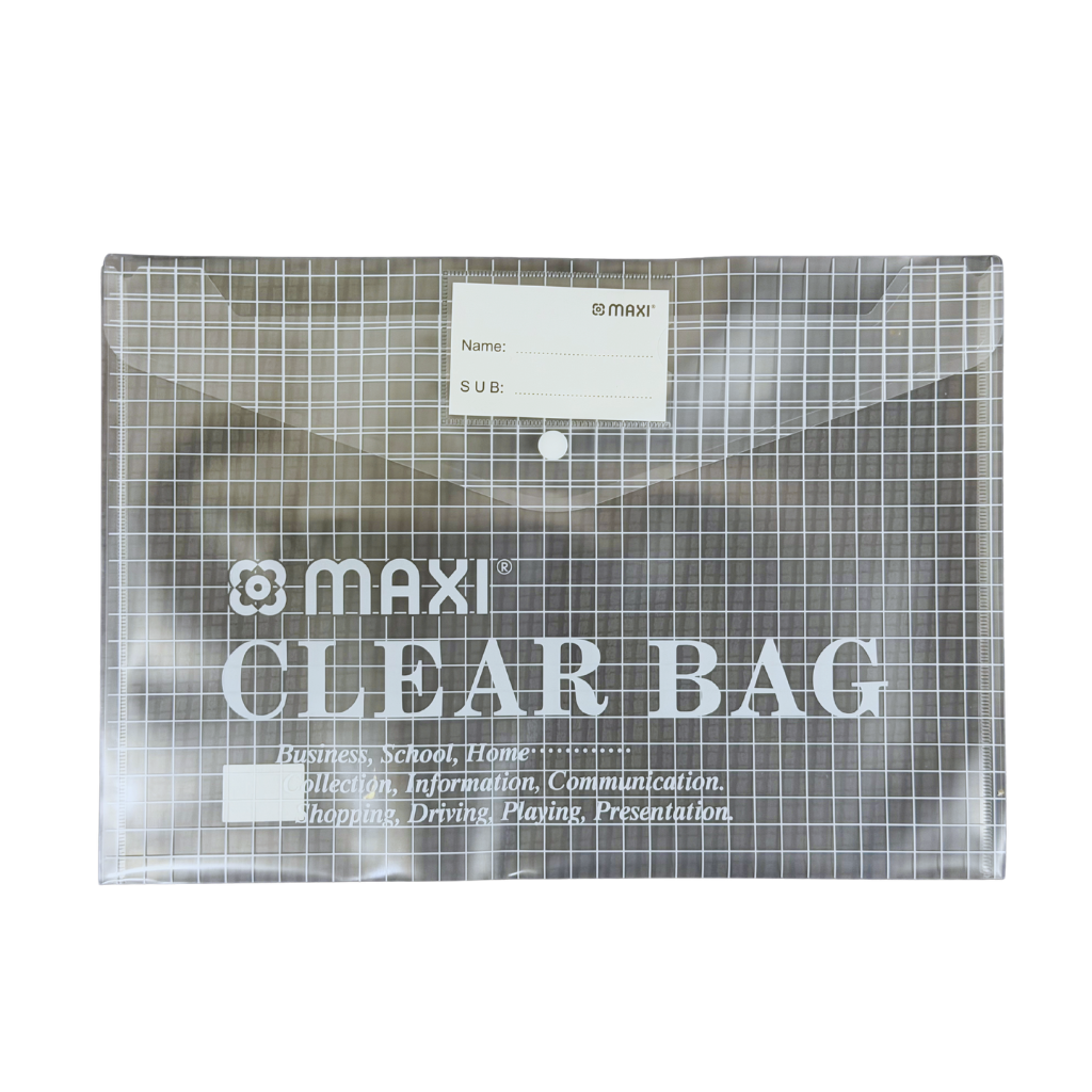 Maxi Clear File with Name Card, F/S, Assorted Colours