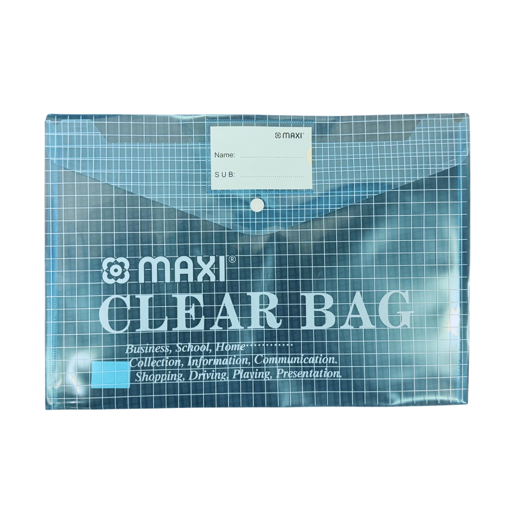 Maxi Clear File with Name Card, F/S, Assorted Colours