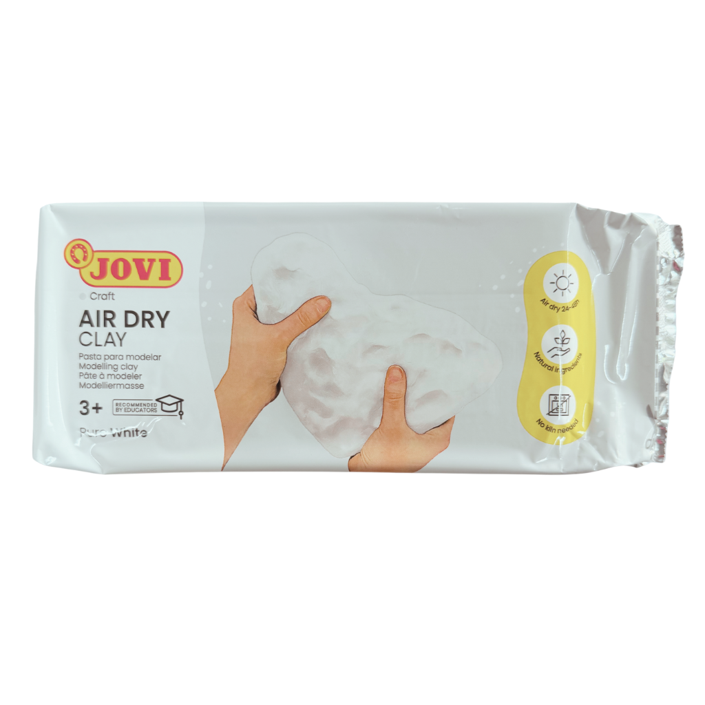Jovi Air Hardening Clay, Modeling Clay, Natural Ingredients, No-kiln needed, 1000 gm, White, Grey, and Brick Red