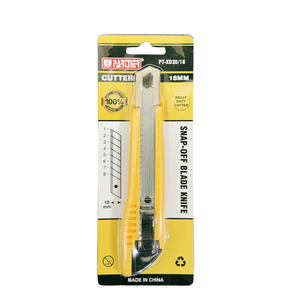 Partner Utility Cutter, Snap-Off Blade Pocket Cutter, 18MM, XD20, Manual/ Screw-Lock Mechanism