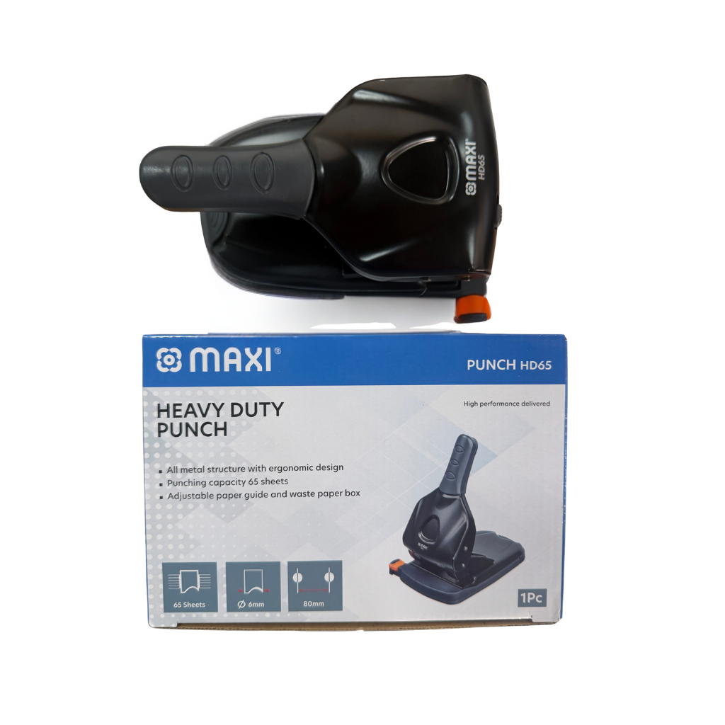 Maxi Heavy Duty Perforator, 2 Hole, 65 Sheets, Black