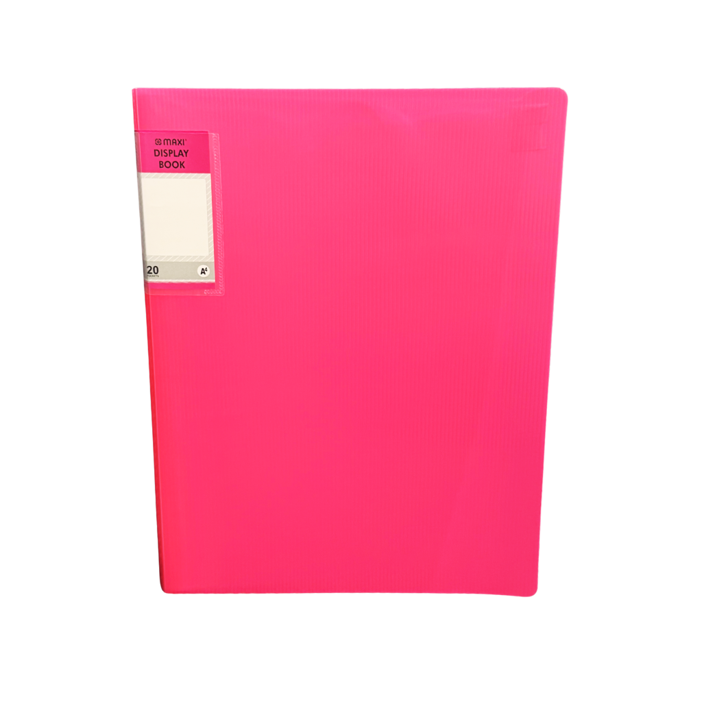 Maxi Display Books, A4, 20 Pockets, Assorted Colours