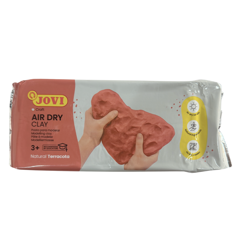 Jovi Air Hardening Clay, Modeling Clay, Natural Ingredients, No-kiln needed, 1000 gm, White, Grey, and Brick Red
