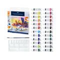 Faber-Castell Watercolors, 9 ml Tubes, Pack of 24 Colours, 1 Paint Brush and Palette Included