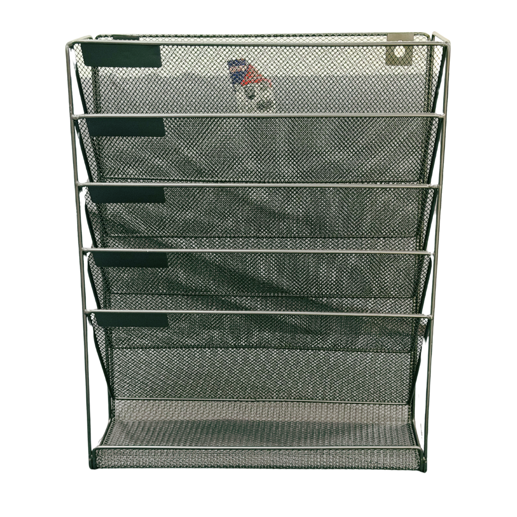 Partner Literature Holder, Wall Fixing, Black Mesh
