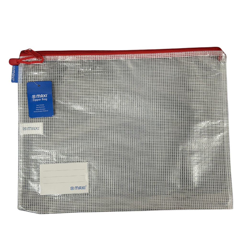 Maxi Single Zipper Bag, B4, Water Resistant, Clear