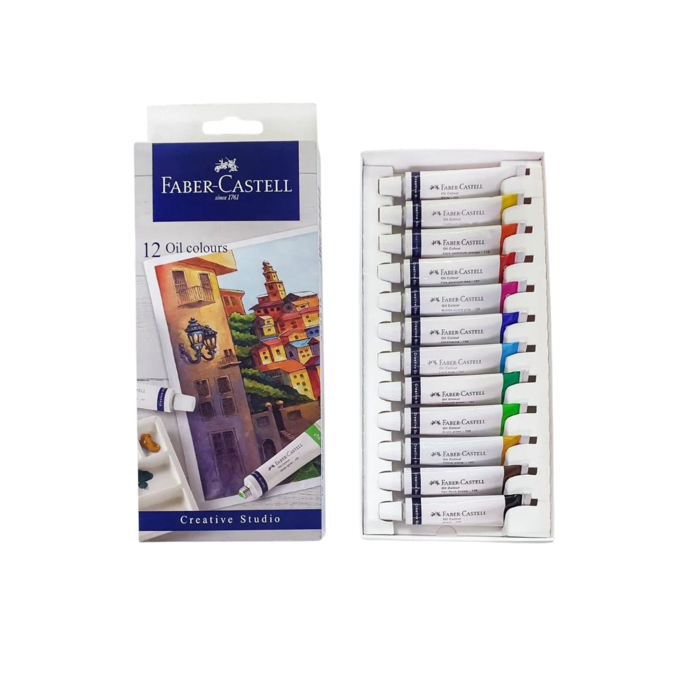 Faber-Castell Oil Colors, 20 ml Tubes, Pack of 12 Colours