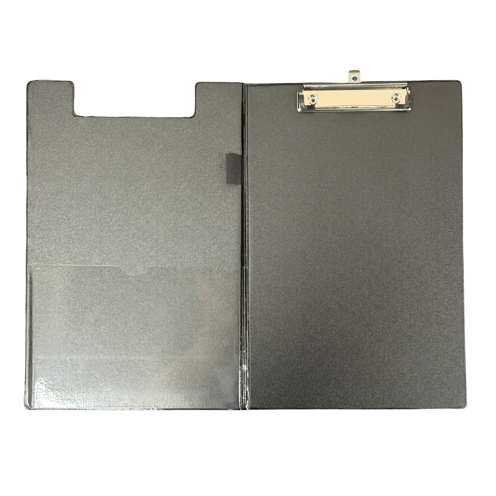 Maxi Double Clip Board, Standard F/S Size, Lightweight Plastic, PVC Coating, Royal Blue and Coal Black