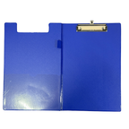 Maxi Double Clip Board, Standard F/S Size, Lightweight Plastic, PVC Coating, Royal Blue and Coal Black