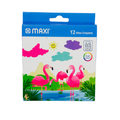 Maxi Wax Crayons, Non-toxic, Washable, Extra Smooth, 12 Colours, 90mm