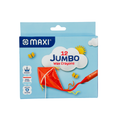 Maxi Jumbo Wax Crayons, Washable, Bright Colours, Non-toxic, Safe for Children, Pack of 12, 90mm