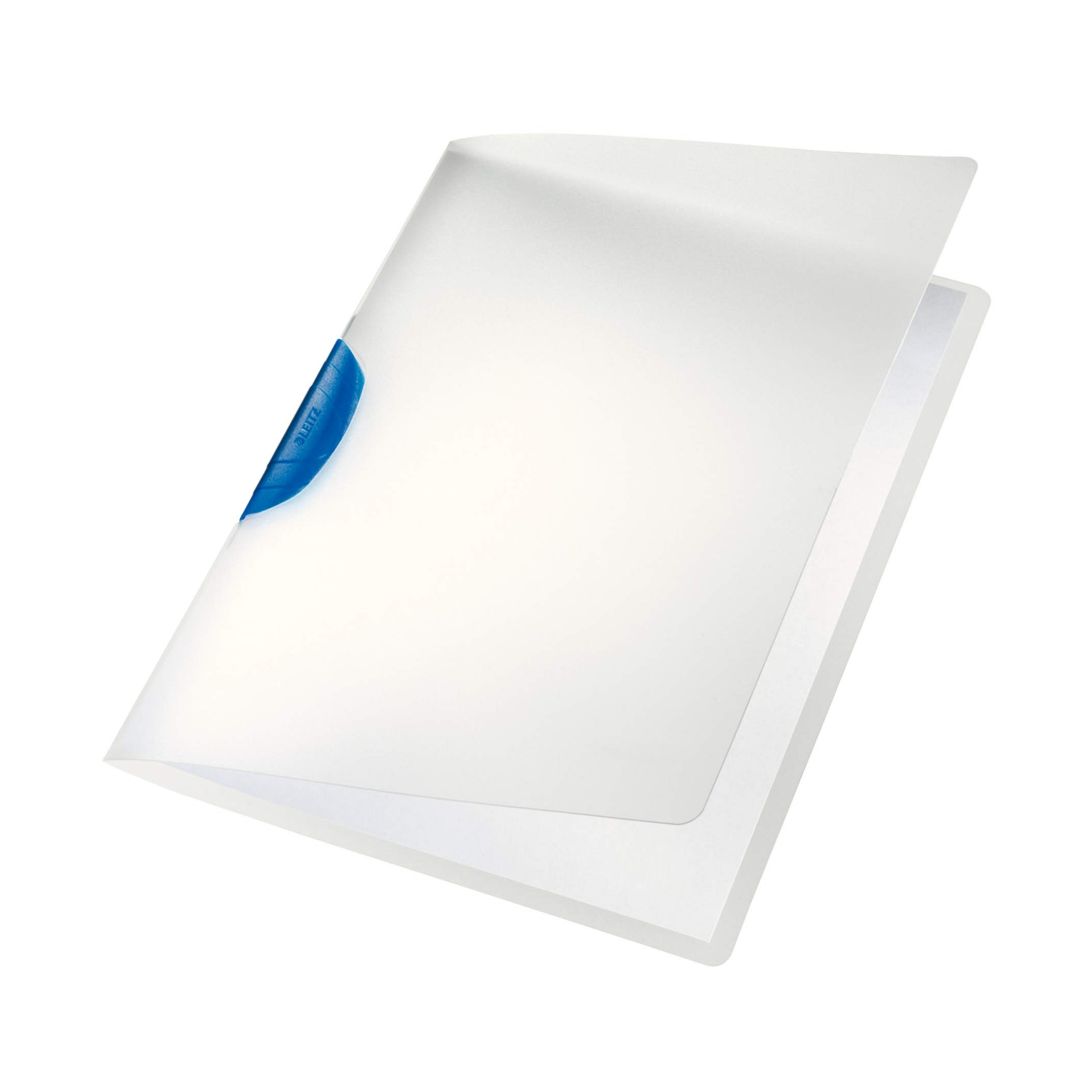 Leitz Clip File, Clear with Blue Clip
