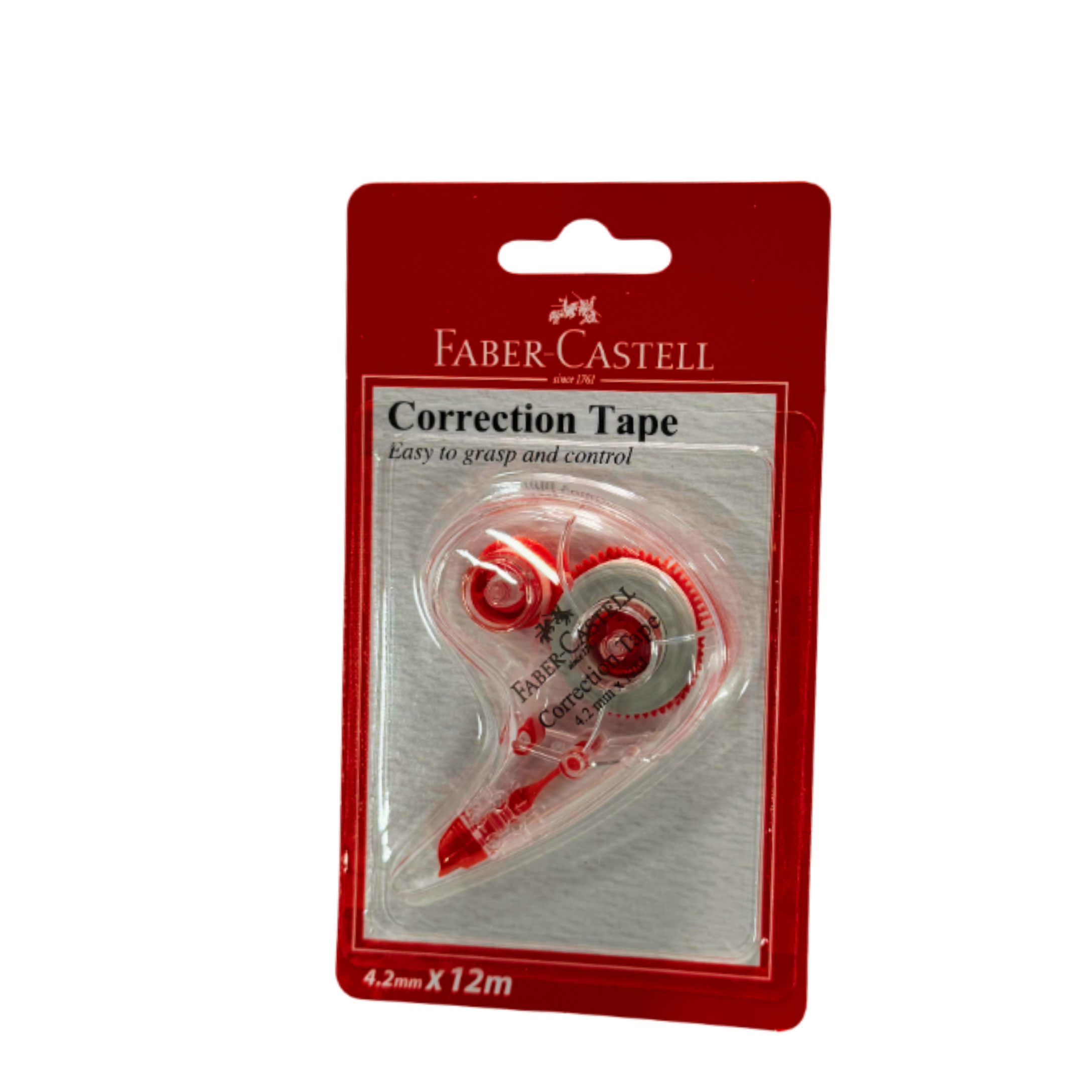 Faber Castell Correction Tape, Easy to Grasp and Control, 4.2mm X 12mm, Blister Pack of 1