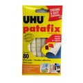 UHU Patafix Glue Pads, Removable and Repositionable Glue Tacks, Dermatologically Tested, White, Pack of 80