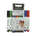 Faber Castell Whiteboard Marker, Bullet Nib, Box of 4, Blue, Red, Green, and Black