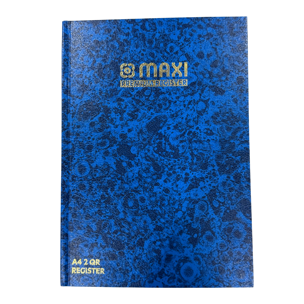 Maxi Register Book A4 2 QR, 60GSM, 96 Sheets, Classic Blue
