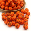 Multimate Mini Silicon Basketball Beads for Crafts, 1.5 cm in Diameter, Pack of 10