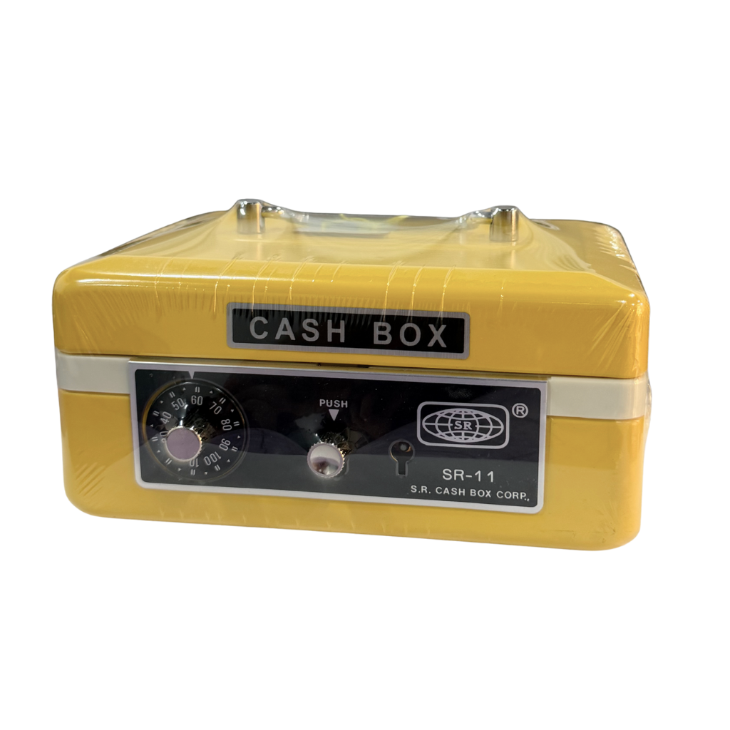 SR-11 Safety Cash Box, With Key and Number Lock, Yellow