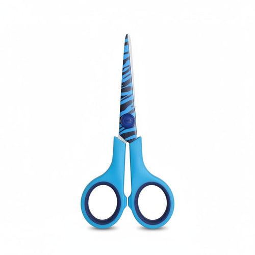 Faber Castell Clean Cut Scissors, 12.7cm, Plastic Handle, Soft Grip, Blue