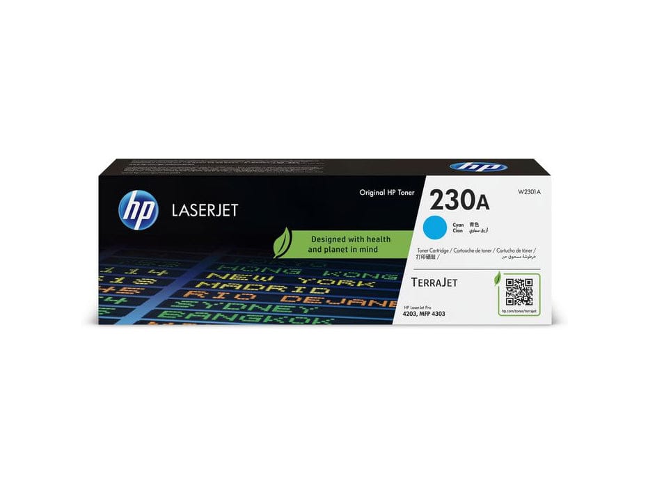HP 230A Cyan LaserJet Toner Cartridge, W2301A
