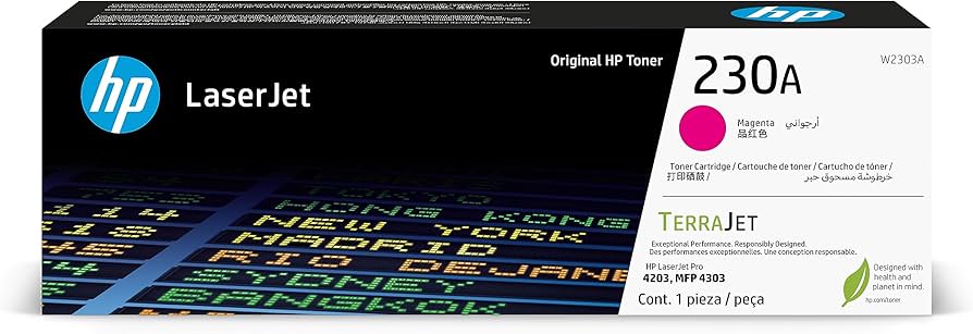 HP 230A Magenta LaserJet Toner Cartridge, W2303A