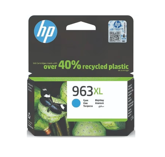 HP 963XL Cyan OfficeJet Ink Cartridge, 3JA27AE