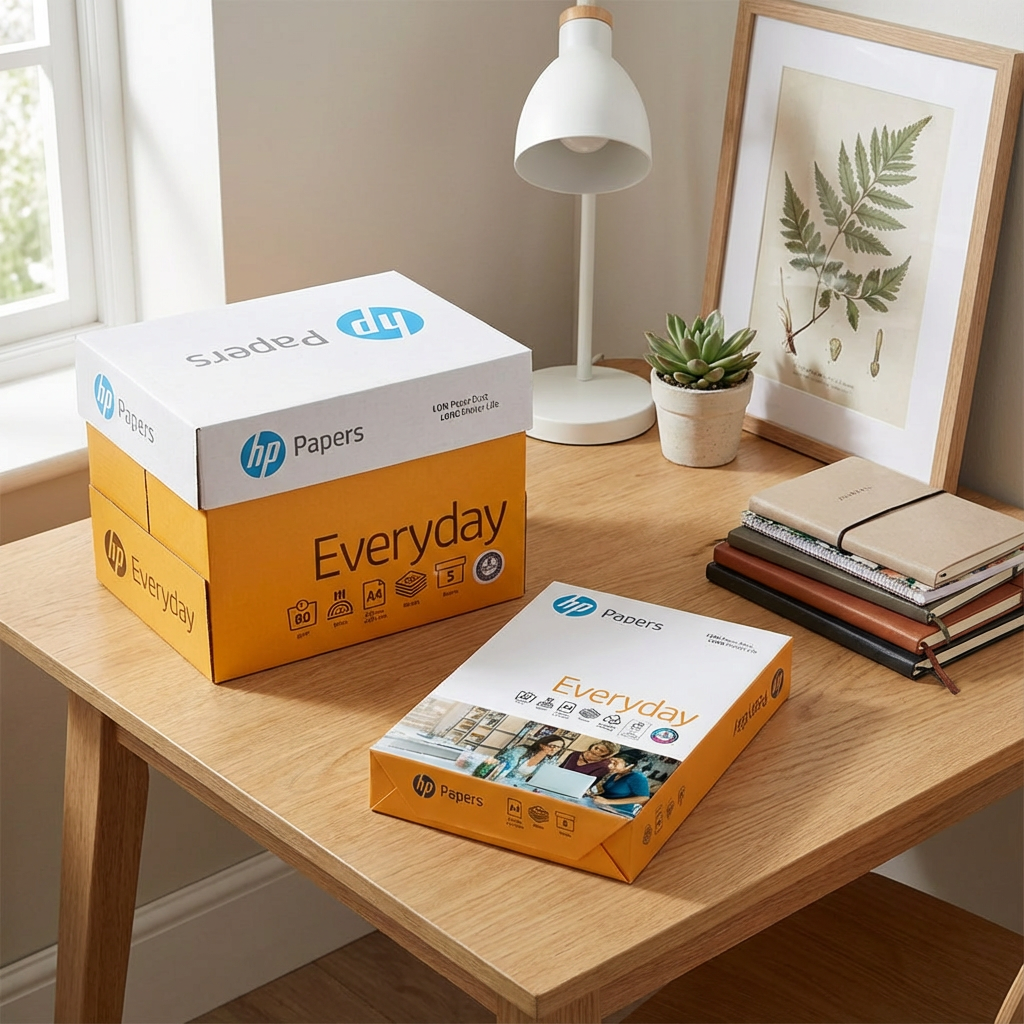 HP Everyday A4 Copy Paper, 80 GSM, Low Paper Dust, Carton of 5