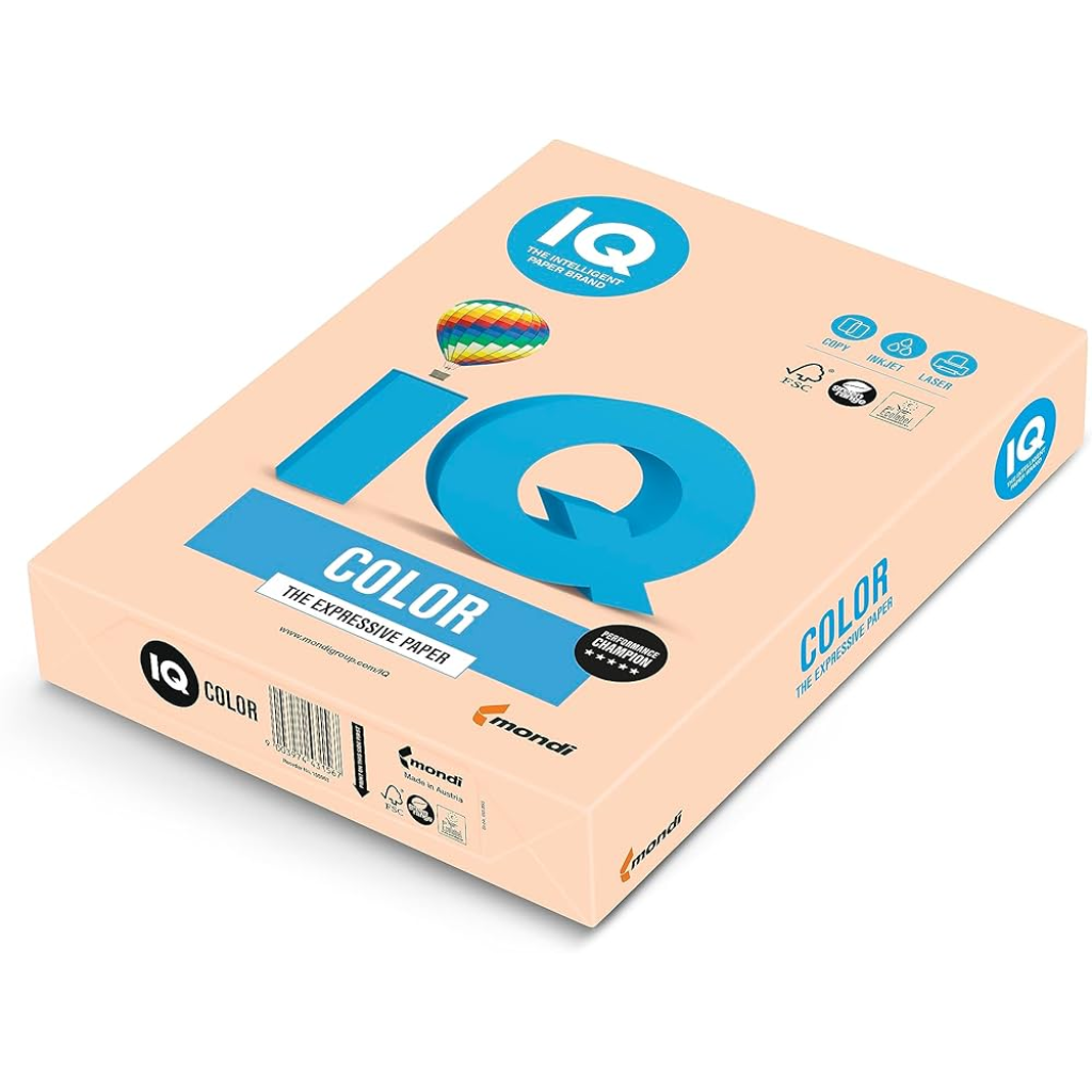 IQ Colour Copy Paper, A4, 500 Sheets, Salmon