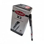 Krish Premium Quality Ball Point Pen X3, 0.7mm, Box of 50, Black and Blue