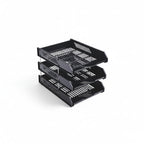 Maxi 3-tiered Document Tray, For Desktop Sorting and Organizing, Lightweight Plastic, Black