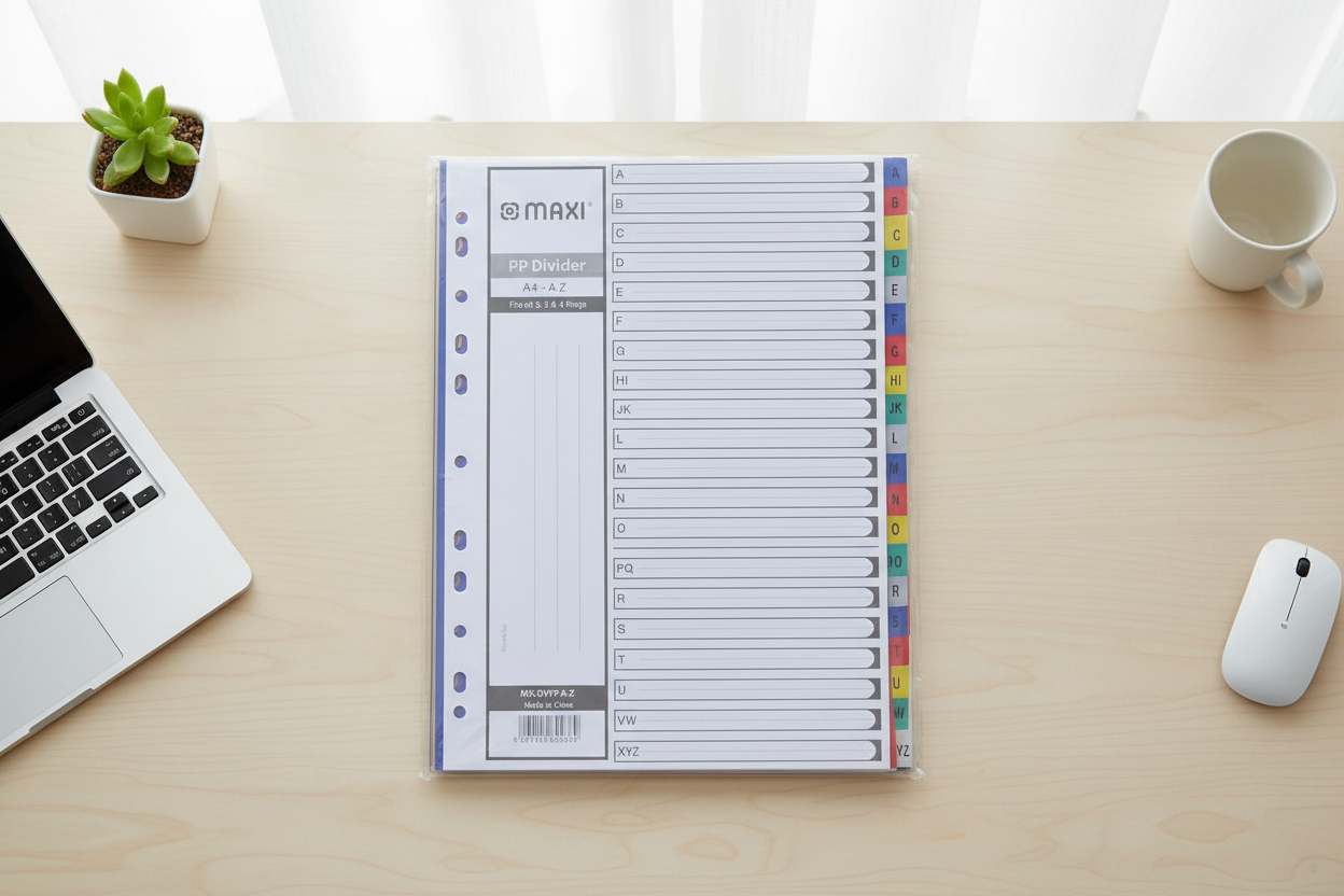 Maxi PP Divider, A4, Alphabetical Colour Dividers