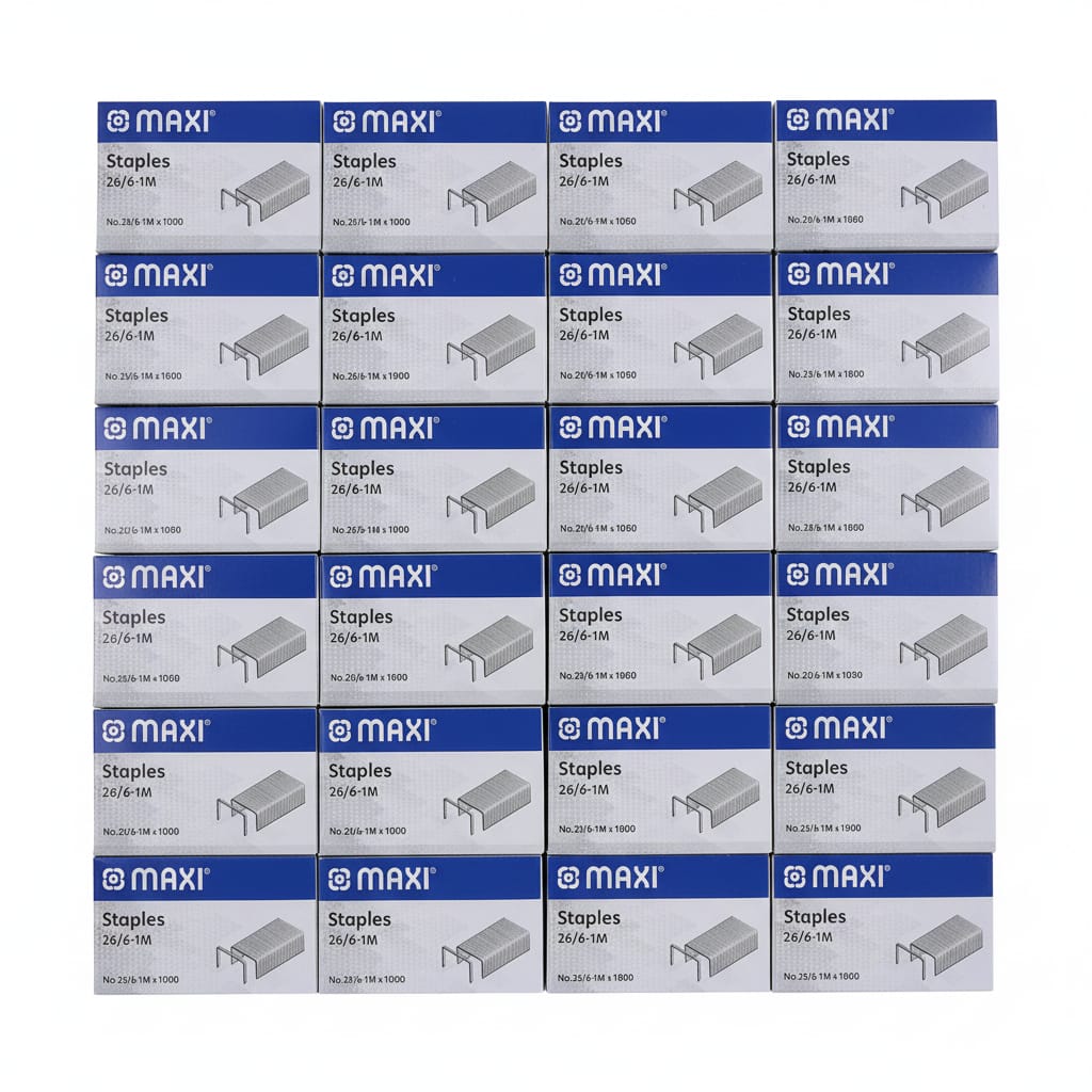 Maxi Stainless Steel Staples, 26/6, Pack of 1000