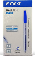 Maxi Ball Pen, 0.7mm, Box of 50, Blue, Black, and Red