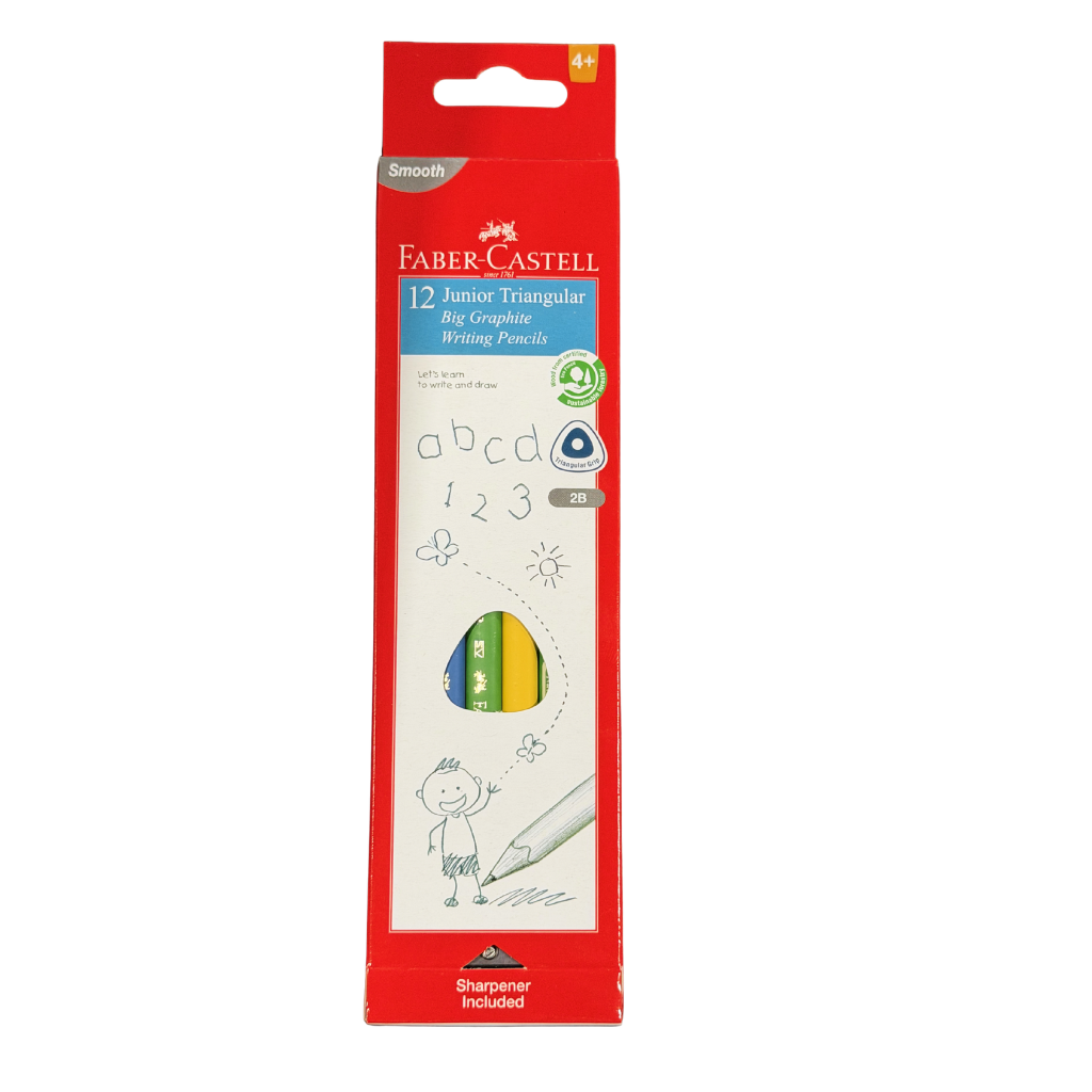 Faber Castell Junior Triangular Graphite Pencil, 2B, Box of 12