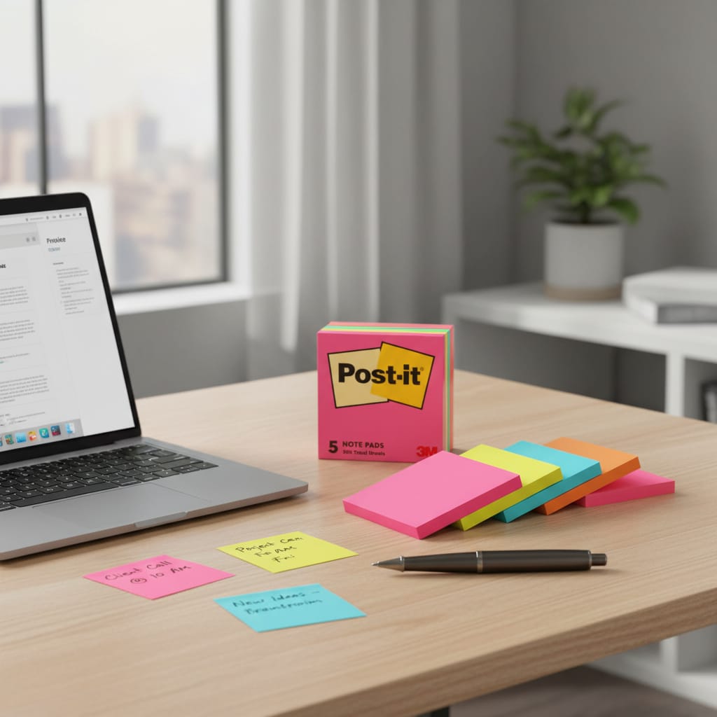 3M Post-it Sticky Notes, 3"x3", 500 Sheets, Assorted Colors