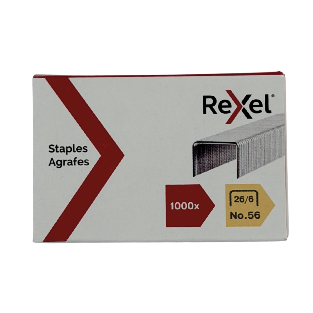Rexel Staples, Size 56, Compatibility with 26/6 Stapling Machines, Stainless Steel, Pack of 1000