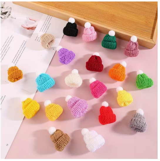 Multimate Mini Beanies for Crafts, Pack of 50, Assorted Colours