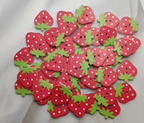 Multimate Strawberry Shaped Wooden Buttons | 25mm | 50PC