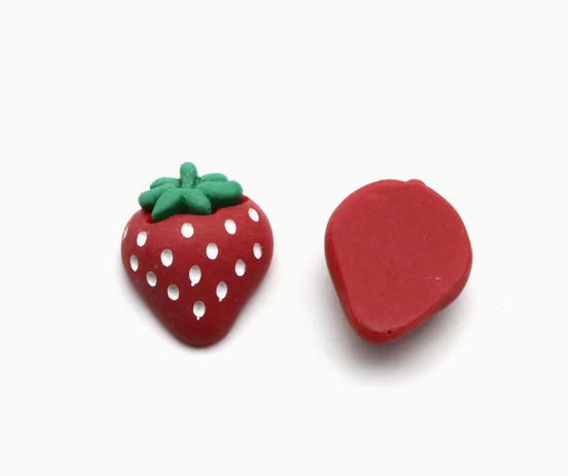 Multimate Resin Strawberry Charms, Acrylic Charms, 17mm X 20mm